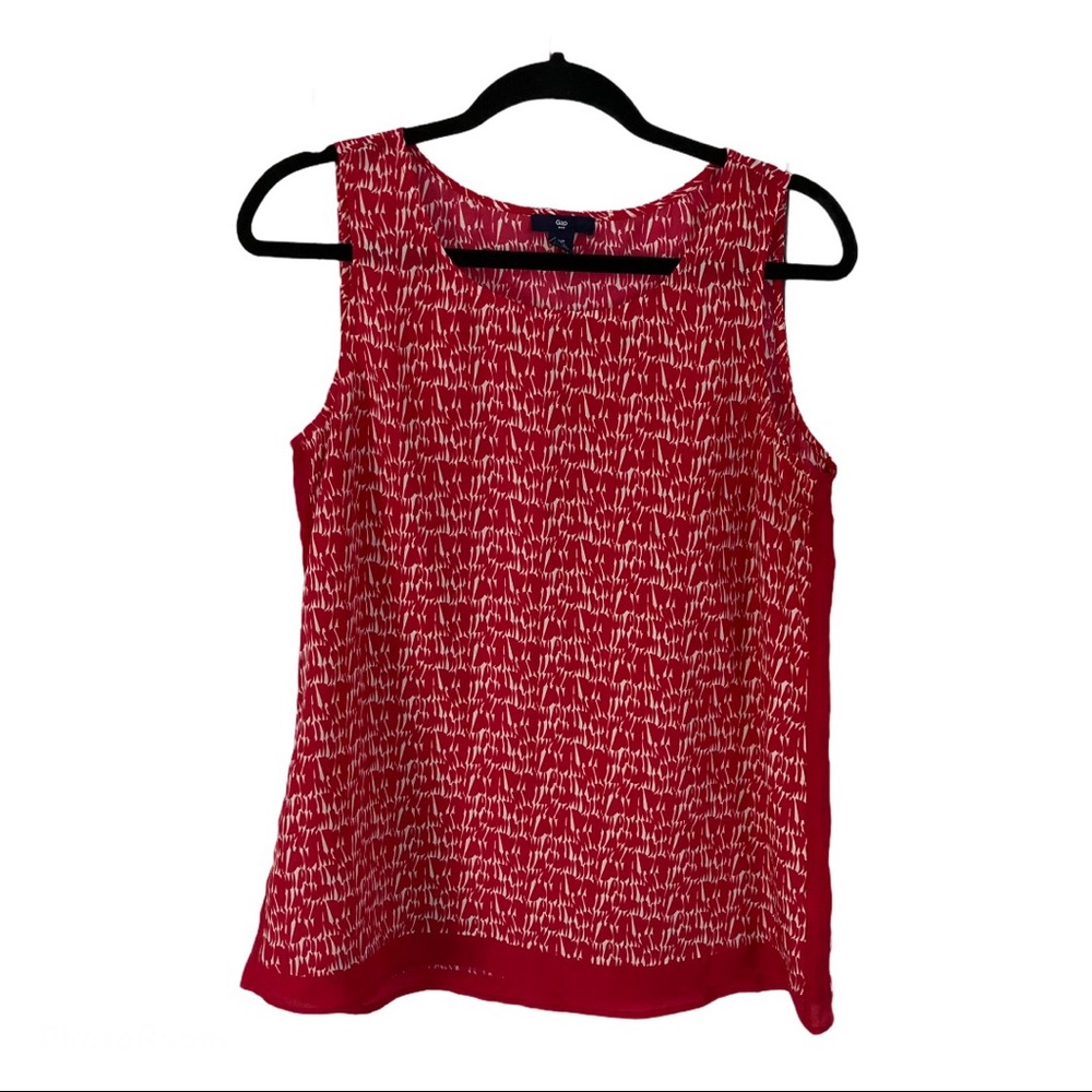 Gap Red and White Sleeveless Flowy Blouse Shell Women’s Medium